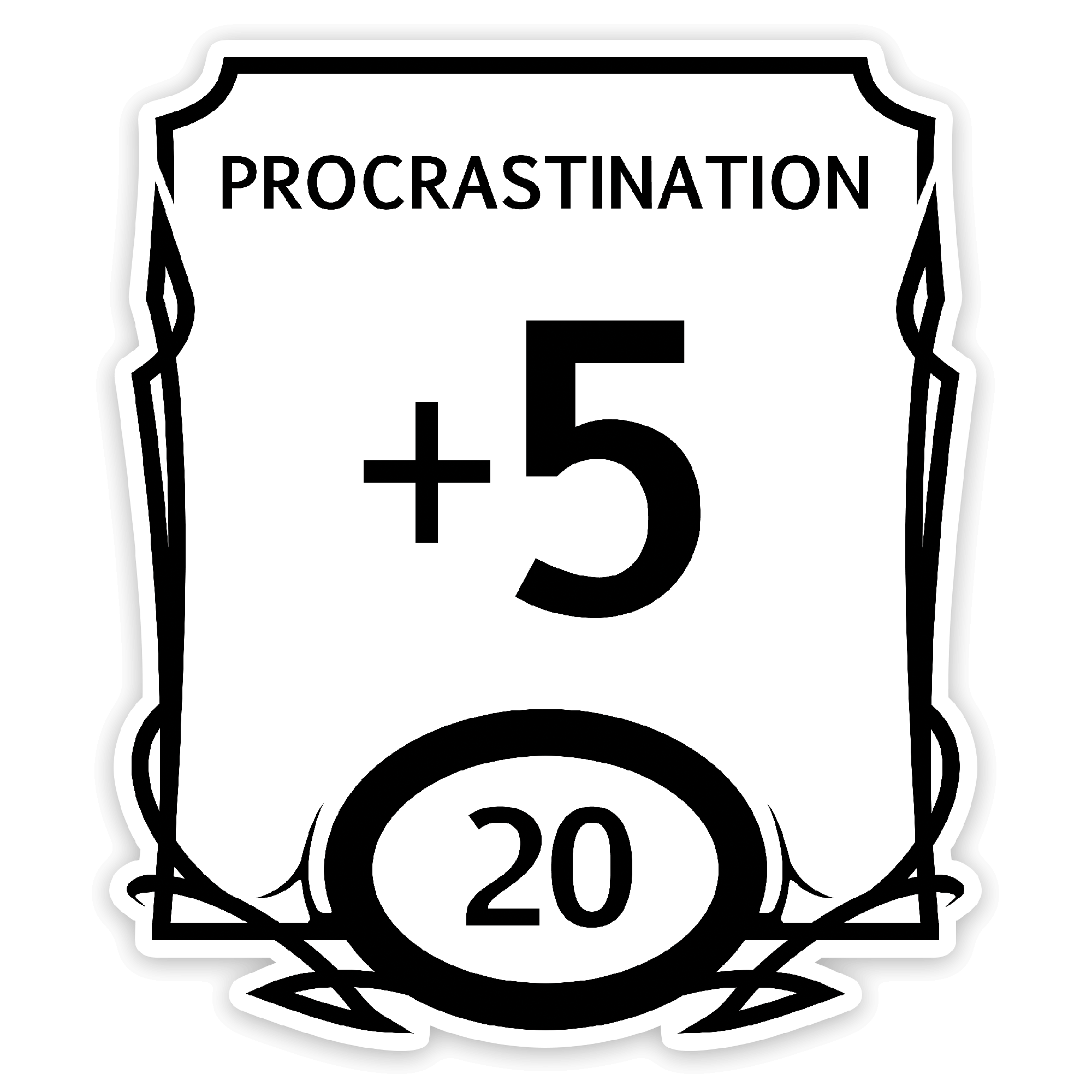 Stat Block Procrastination Sticker