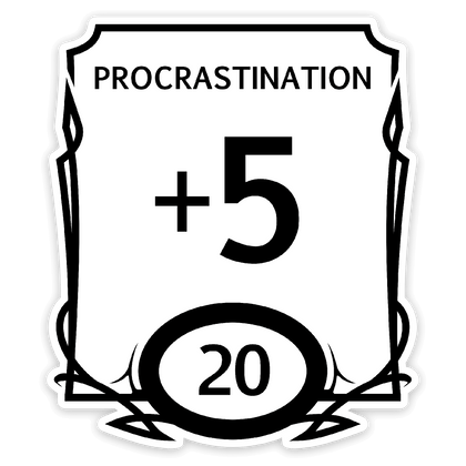 Stat Block Procrastination Sticker - Sticker - GlassStaff