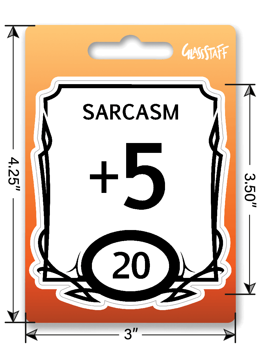 Stat Block Sarcasm Sticker - Sticker - GlassStaff