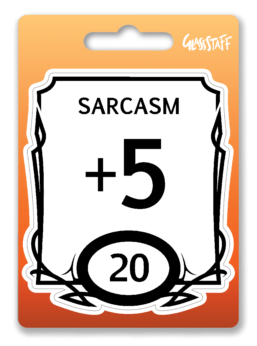 Stat Block Sarcasm Sticker - Sticker - GlassStaff