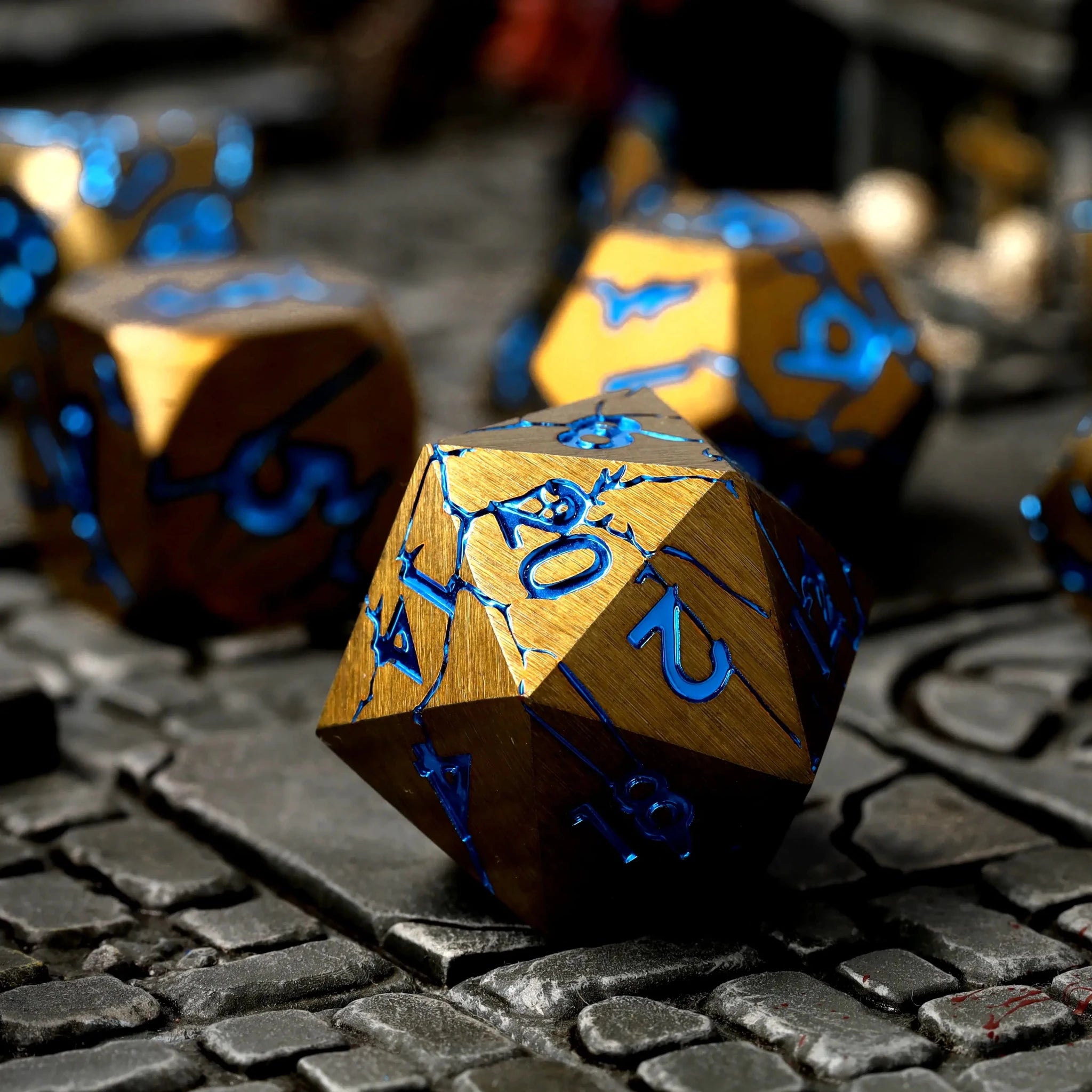 Sundered Spells Metal RPG Dice Set - RPG Dice Set - GlassStaff