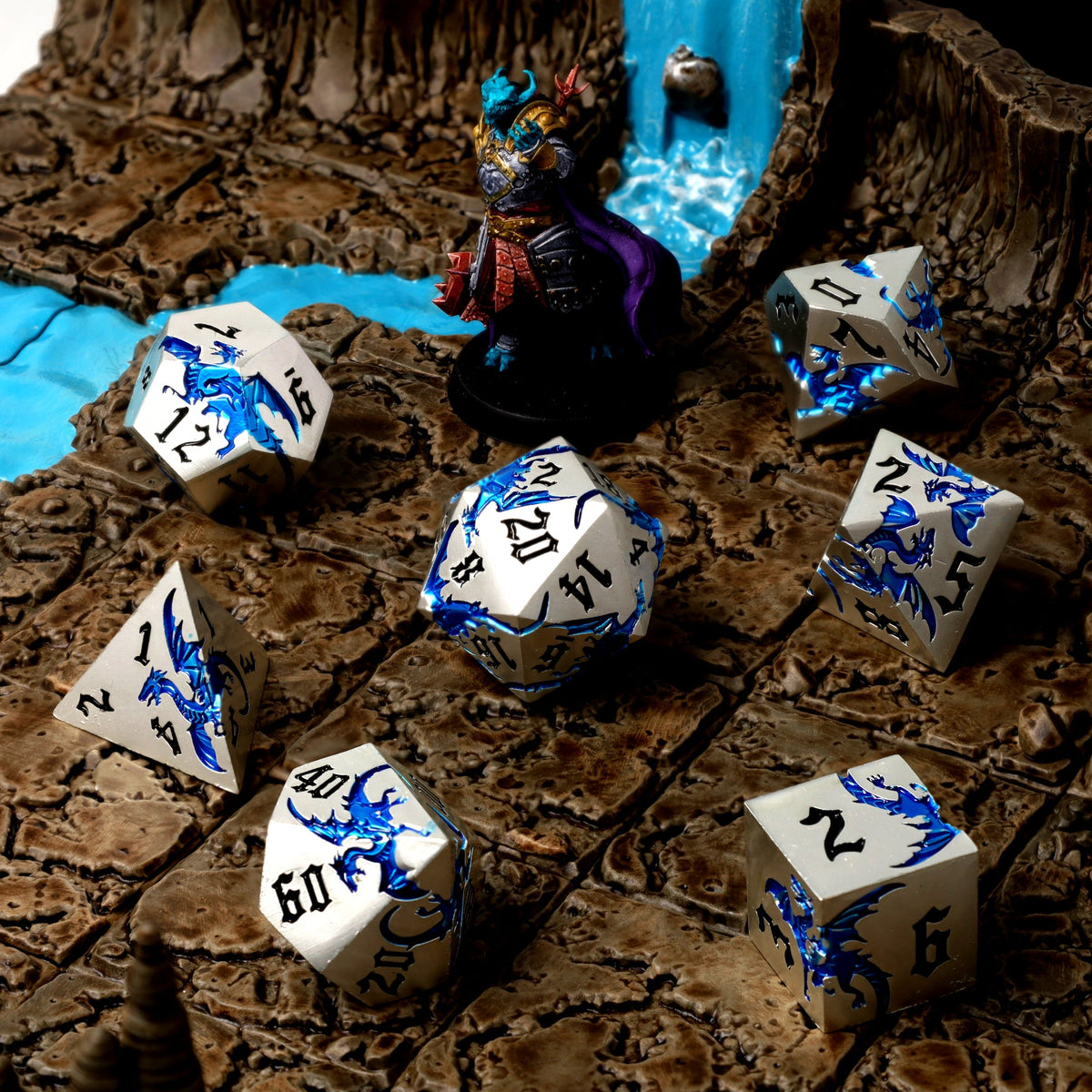 Tempestwyrm Metal RPG Dice Set - RPG Dice Set - GlassStaff