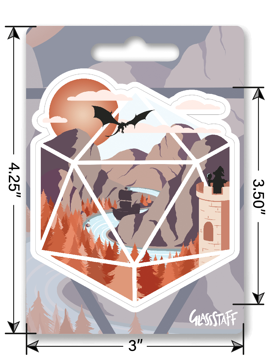 The Arrival d20 Sticker - D&D / TTRPG Sticker - Glassstaff
