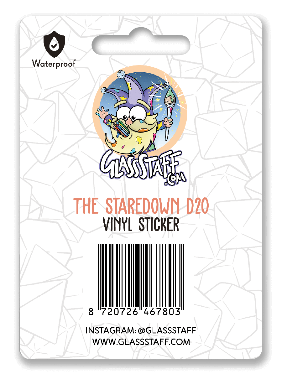 The Staredown d20 Sticker - Sticker - GlassStaff
