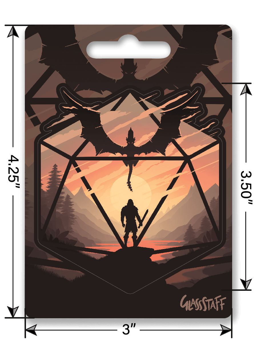 The Staredown d20 Sticker - Sticker - GlassStaff
