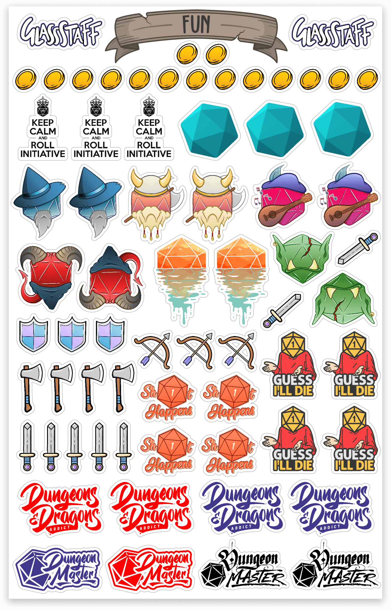 TTRPG Notebook Ministickers - Special Stickers - GlassStaff