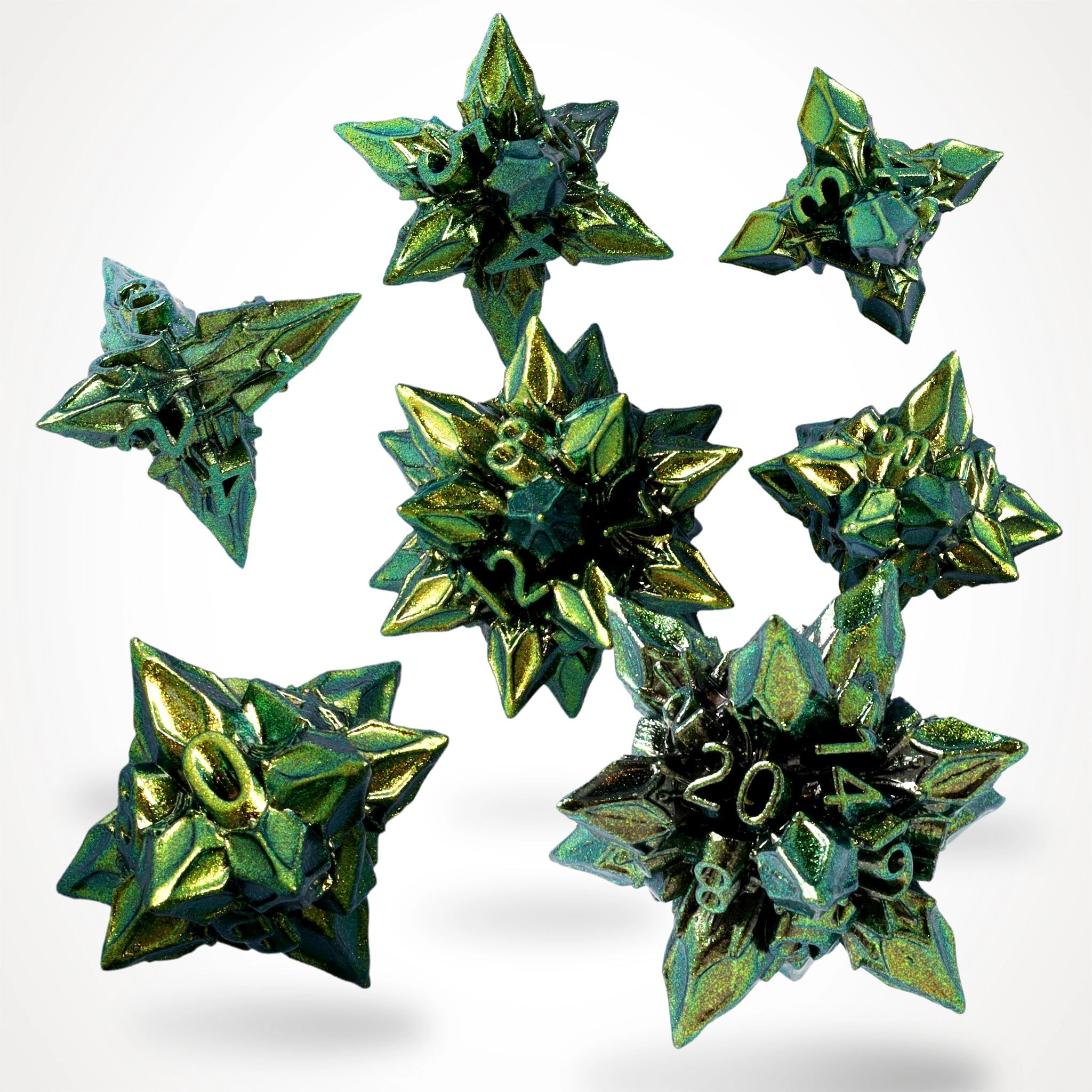 Unholy Bane Metal RPG Dice Set - RPG Dice Set - GlassStaff