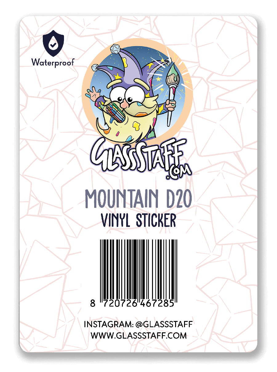 Mountain D20 Sticker - D&D / TTRPG Sticker - Glassstaff