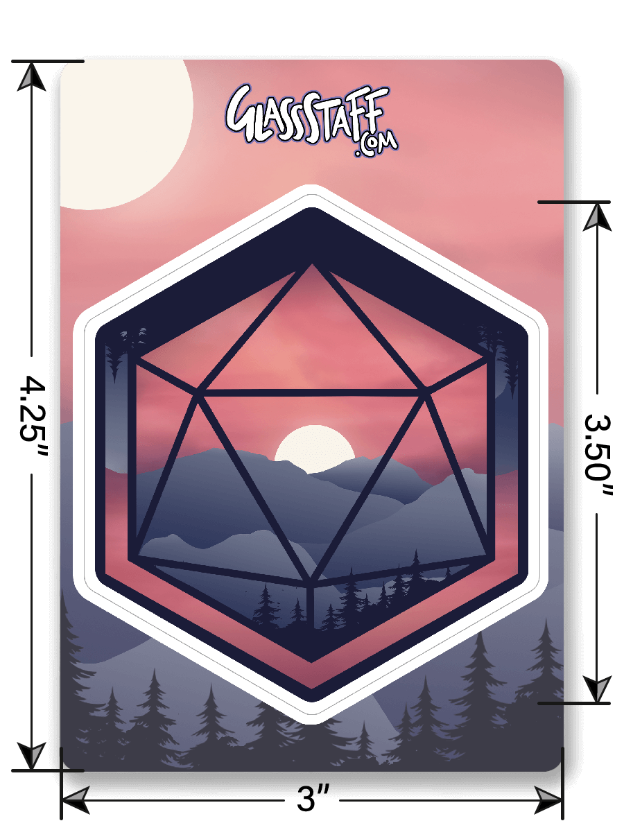 Mountain D20 Sticker - D&D / TTRPG Sticker - Glassstaff