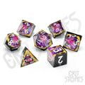 Violet Vein Geode RPG Dice Set - RPG Dice Set - GlassStaff