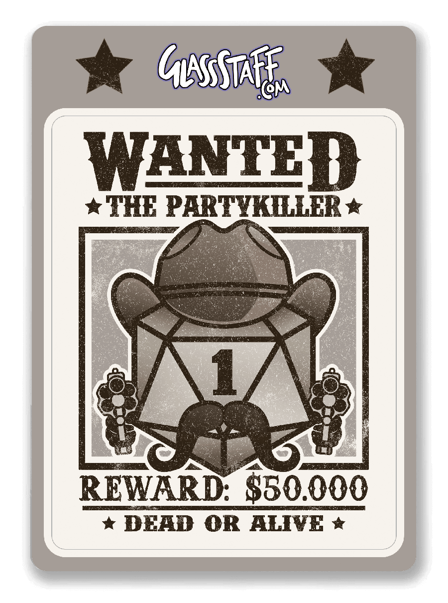 Wanted Partykiller Sticker - Sticker - GlassStaff