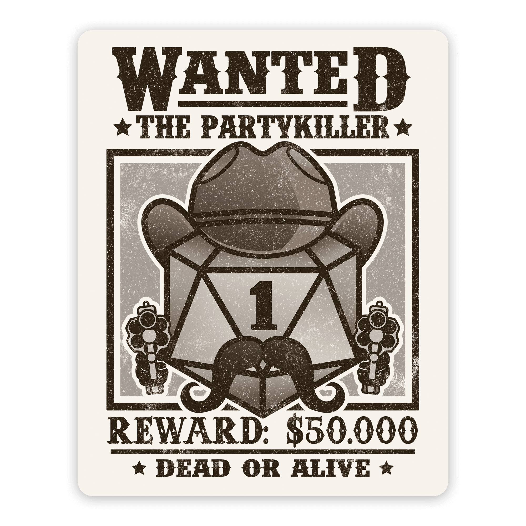 Wanted Partykiller Sticker - Sticker - GlassStaff