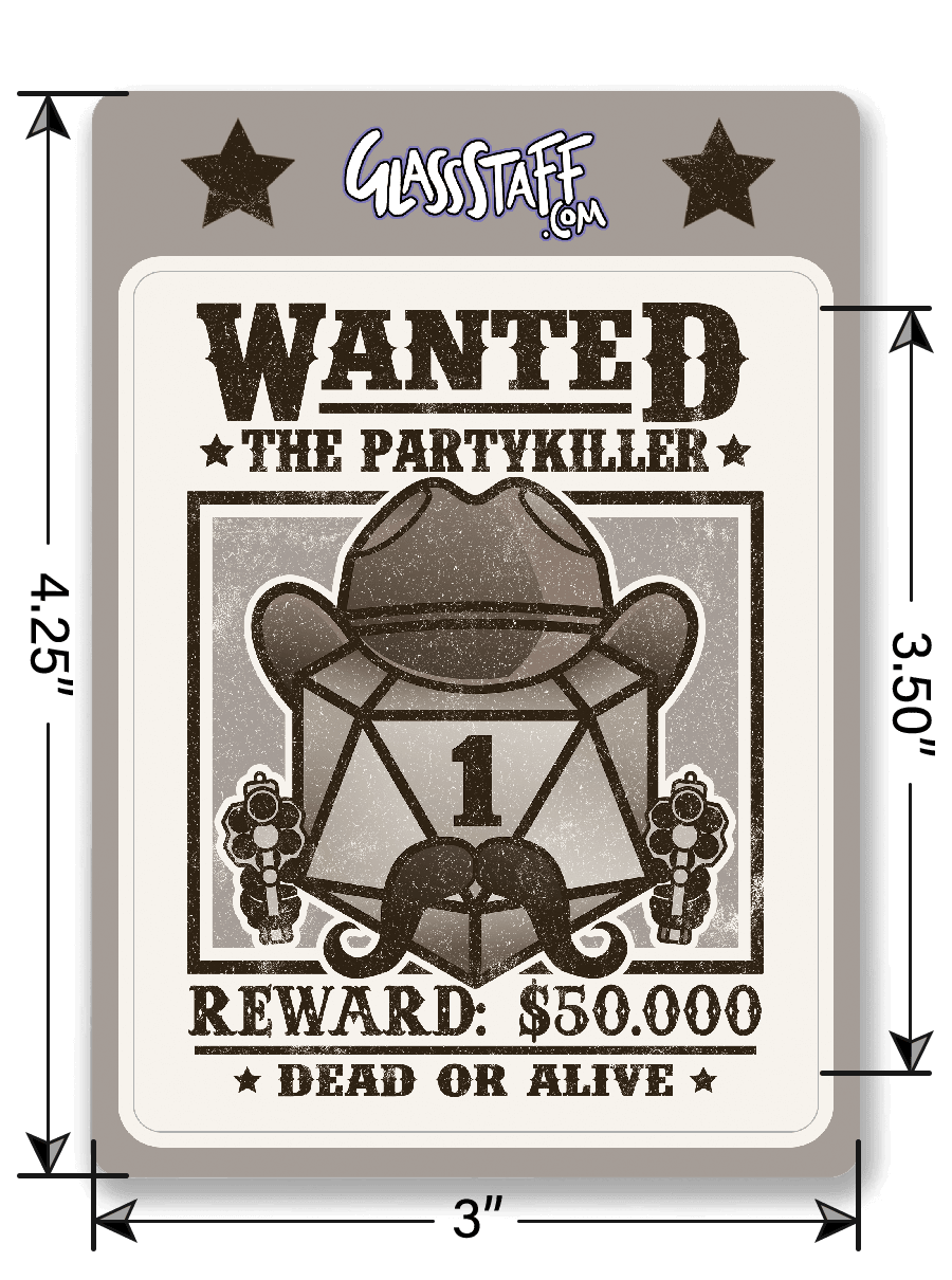 Wanted Partykiller Sticker - Sticker - GlassStaff