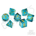 Wave after Wave Sharp Edge Resin RPG Dice Set - RPG Dice Set - GlassStaff
