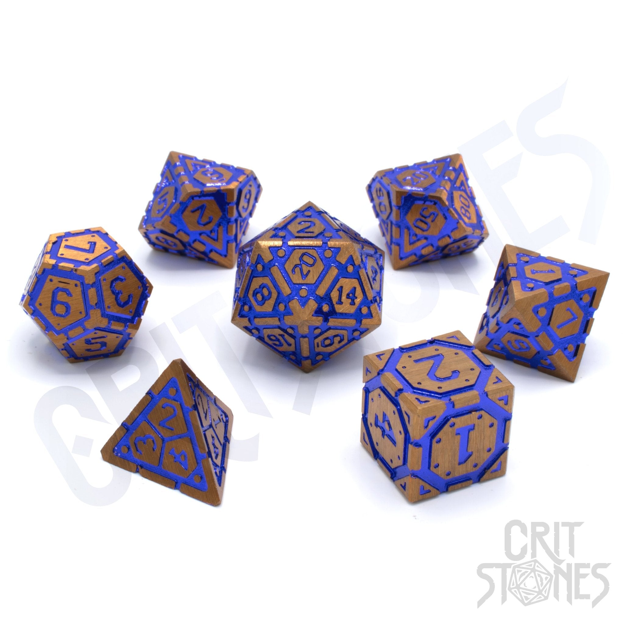 Wiztech Gears Metal RPG Dice Set - RPG Dice Set - GlassStaff
