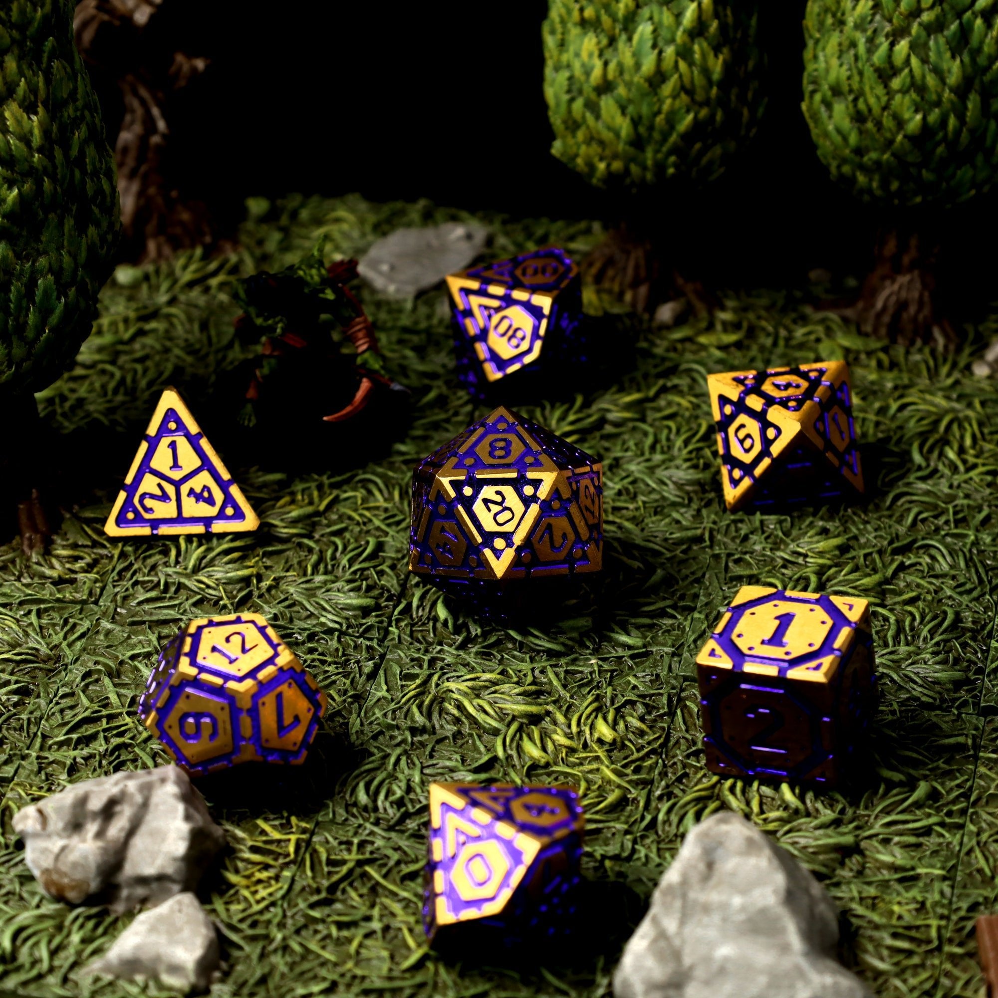 Wiztech Gears Metal RPG Dice Set - RPG Dice Set - GlassStaff