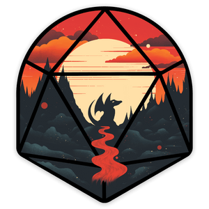 Young Dragon d20 sticker