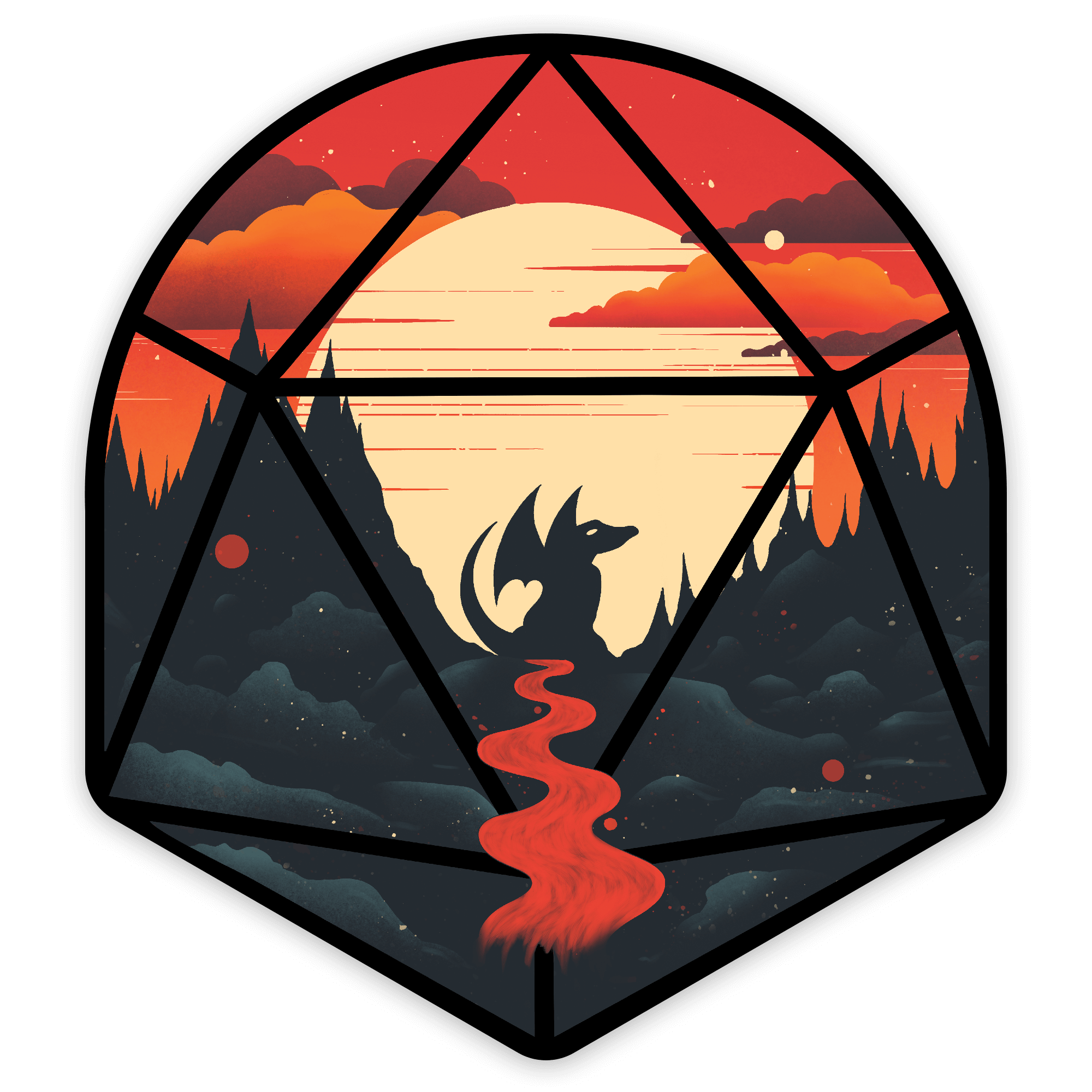 Young Dragon d20 Sticker
