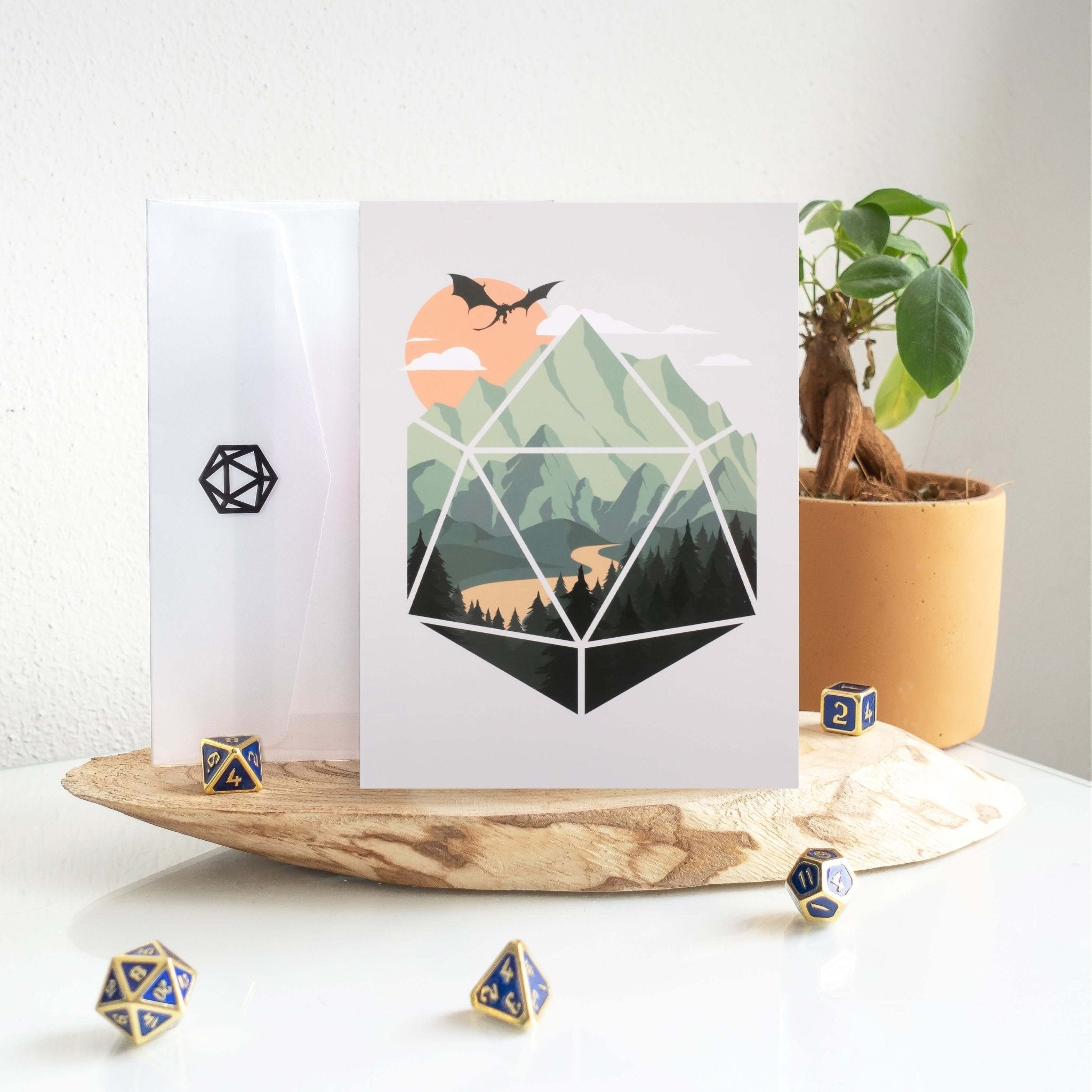 A D20 Scene Greeting Card - Greeting Card - GlassStaff