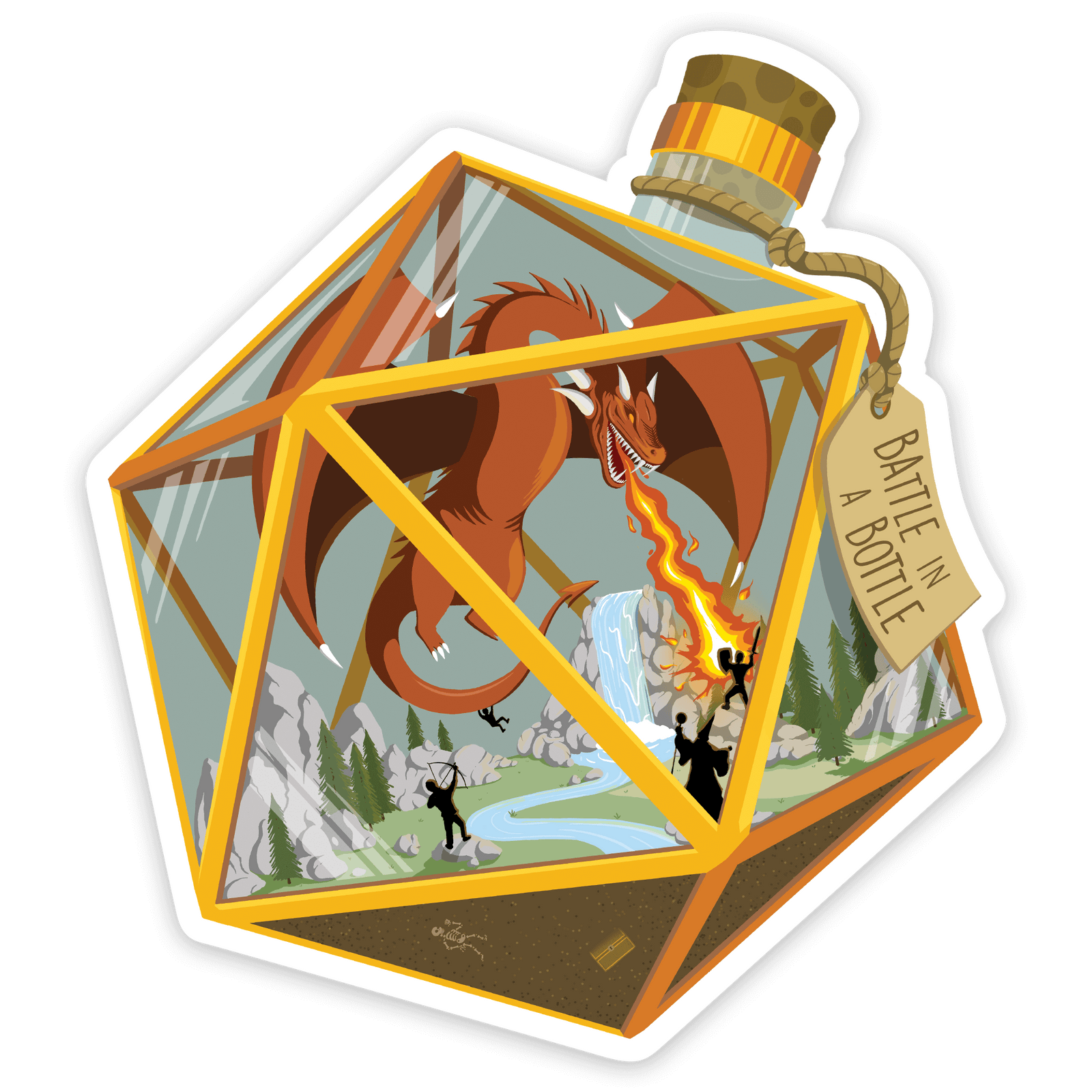 Battle in a Bottle Sticker D&D Vinyl, Waterproof Sticker